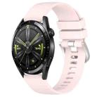 For Huawei Watch GT3 46mm 22mm Liquid Glossy Silver Buckle Silicone Watch Band(Pink) - 1