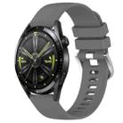 For Huawei Watch GT3 46mm 22mm Liquid Glossy Silver Buckle Silicone Watch Band(Dark Gray) - 1