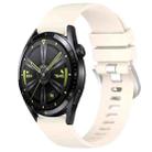 For Huawei Watch GT3 46mm 22mm Liquid Glossy Silver Buckle Silicone Watch Band(Starlight Color) - 1