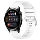 For Huawei Watch 3 22mm Liquid Glossy Silver Buckle Silicone Watch Band(White) - 1