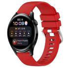 For Huawei Watch 3 22mm Liquid Glossy Silver Buckle Silicone Watch Band(Red) - 1