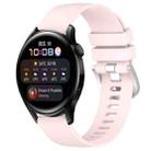 For Huawei Watch 3 22mm Liquid Glossy Silver Buckle Silicone Watch Band(Pink) - 1