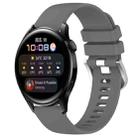 For Huawei Watch 3 22mm Liquid Glossy Silver Buckle Silicone Watch Band(Dark Gray) - 1