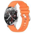 For Huawei Watch GT2 46mm 22mm Liquid Glossy Silver Buckle Silicone Watch Band(Orange) - 1