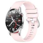 For Huawei Watch GT2 46mm 22mm Liquid Glossy Silver Buckle Silicone Watch Band(Pink) - 1