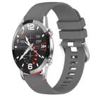For Huawei Watch GT2 46mm 22mm Liquid Glossy Silver Buckle Silicone Watch Band(Dark Gray) - 1
