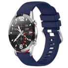 For Huawei Watch GT2 46mm 22mm Liquid Glossy Silver Buckle Silicone Watch Band(Dark Blue) - 1