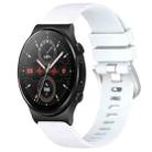 For Huawei Watch GT2 Pro 22mm Liquid Glossy Silver Buckle Silicone Watch Band(White) - 1