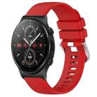 For Huawei Watch GT2 Pro 22mm Liquid Glossy Silver Buckle Silicone Watch Band(Red) - 1