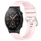For Huawei Watch GT2 Pro 22mm Liquid Glossy Silver Buckle Silicone Watch Band(Pink) - 1