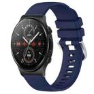 For Huawei Watch GT2 Pro 22mm Liquid Glossy Silver Buckle Silicone Watch Band(Dark Blue) - 1