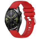 For Huawei Watch GT3 42mm 20mm Liquid Glossy Silver Buckle Silicone Watch Band(Red) - 1