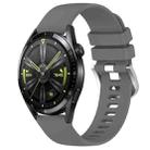 For Huawei Watch GT3 42mm 20mm Liquid Glossy Silver Buckle Silicone Watch Band(Dark Gray) - 1