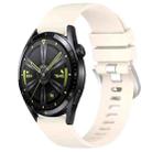For Huawei Watch GT3 42mm 20mm Liquid Glossy Silver Buckle Silicone Watch Band(Starlight Color) - 1