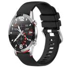 For Huawei Watch GT2 42mm 20mm Liquid Glossy Silver Buckle Silicone Watch Band(Black) - 1