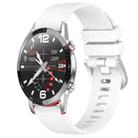 For Huawei Watch GT2 42mm 20mm Liquid Glossy Silver Buckle Silicone Watch Band(White) - 1