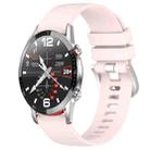 For Huawei Watch GT2 42mm 20mm Liquid Glossy Silver Buckle Silicone Watch Band(Pink) - 1
