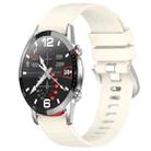 For Huawei Watch GT2 42mm 20mm Liquid Glossy Silver Buckle Silicone Watch Band(Starlight Color) - 1