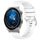 For Huawei Watch GT3 Pro 43mm 20mm Liquid Glossy Silver Buckle Silicone Watch Band(White) - 1