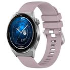 For Huawei Watch GT3 Pro 43mm 20mm Liquid Glossy Silver Buckle Silicone Watch Band(Purple) - 1