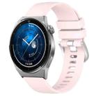 For Huawei Watch GT3 Pro 43mm 20mm Liquid Glossy Silver Buckle Silicone Watch Band(Pink) - 1