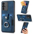 For vivo V23 5G Retro Skin-feel Ring Card Wallet Phone Case(Blue) - 1