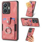 For vivo Y55 Retro Skin-feel Ring Card Wallet Phone Case(Pink) - 1