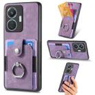 For vivo Y55 Retro Skin-feel Ring Card Wallet Phone Case(Purple) - 1