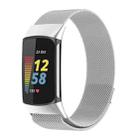 For Fitbit Charge 6 Milan Magnetic Metal Steel Mesh Watch Band(Silver) - 1