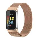 For Fitbit Charge 6 Milan Magnetic Metal Steel Mesh Watch Band(Rose Gold) - 1