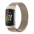 For Fitbit Charge 6 Milan Magnetic Metal Steel Mesh Watch Band(Champagne) - 1