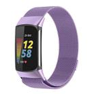 For Fitbit Charge 6 Milan Magnetic Metal Steel Mesh Watch Band(Purple) - 1