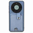 For Huawei Mate 60 Pro Card Wallet Kickstand Back Phone Case with Tool Knife(Blue) - 2