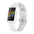 For Fitbit Charge 6 / 5 / 4 / 3 Armor Integrated TPU Watch Band(White) - 1