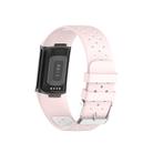For Fitbit Charge 6 Dual Color Breathable Silicone Watch Band(Pink+White) - 2