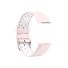 For Fitbit Charge 6 Dual Color Breathable Silicone Watch Band(Pink+White) - 3