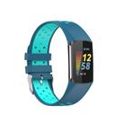 For Fitbit Charge 6 Dual Color Breathable Silicone Watch Band(Blue+Teal Green) - 1