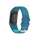 For Fitbit Charge 6 Dual Color Breathable Silicone Watch Band(Blue+Teal Green) - 2
