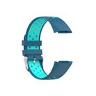 For Fitbit Charge 6 Dual Color Breathable Silicone Watch Band(Blue+Teal Green) - 3
