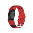 For Fitbit Charge 6 Dual Color Breathable Silicone Watch Band(Red+Black) - 2