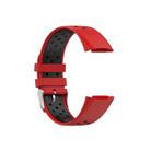 For Fitbit Charge 6 Dual Color Breathable Silicone Watch Band(Red+Black) - 3