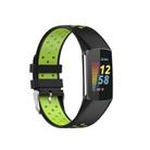 For Fitbit Charge 6 Dual Color Breathable Silicone Watch Band(Black+Lime) - 1