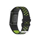 For Fitbit Charge 6 Dual Color Breathable Silicone Watch Band(Black+Lime) - 2