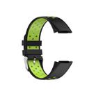 For Fitbit Charge 6 Dual Color Breathable Silicone Watch Band(Black+Lime) - 3
