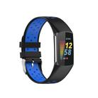 For Fitbit Charge 6 Dual Color Breathable Silicone Watch Band(Black+Blue) - 1