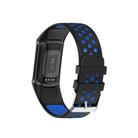 For Fitbit Charge 6 Dual Color Breathable Silicone Watch Band(Black+Blue) - 2