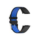 For Fitbit Charge 6 Dual Color Breathable Silicone Watch Band(Black+Blue) - 3