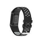 For Fitbit Charge 6 Dual Color Breathable Silicone Watch Band(Black+Gray) - 2