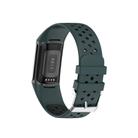 For Fitbit Charge 6 Dual Color Breathable Silicone Watch Band(Green+Black) - 2