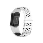 For Fitbit Charge 6 Dual Color Breathable Silicone Watch Band(White+Black) - 2
